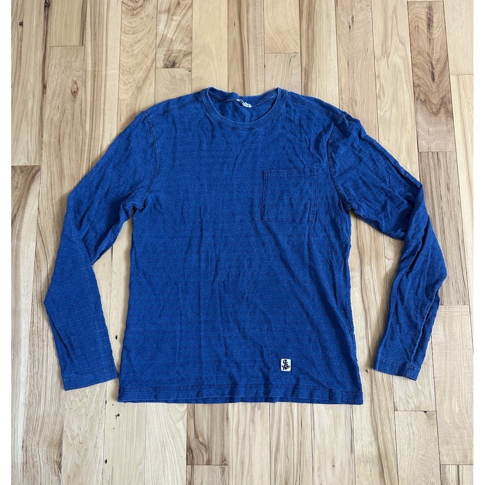 Quaker Marine Supply Long Sleeve Shirt Indigo Men's Size Small Blue